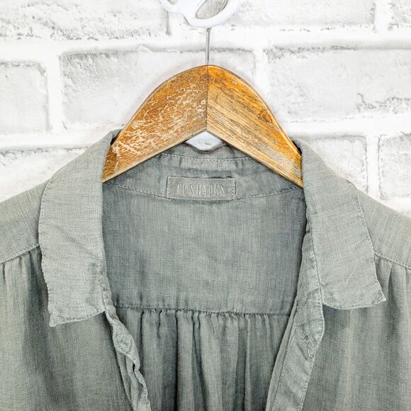 CP SHADES Women's 100% Linen Teton Tunic Blouse sage green size Small USA Made - Picture 3 of 11